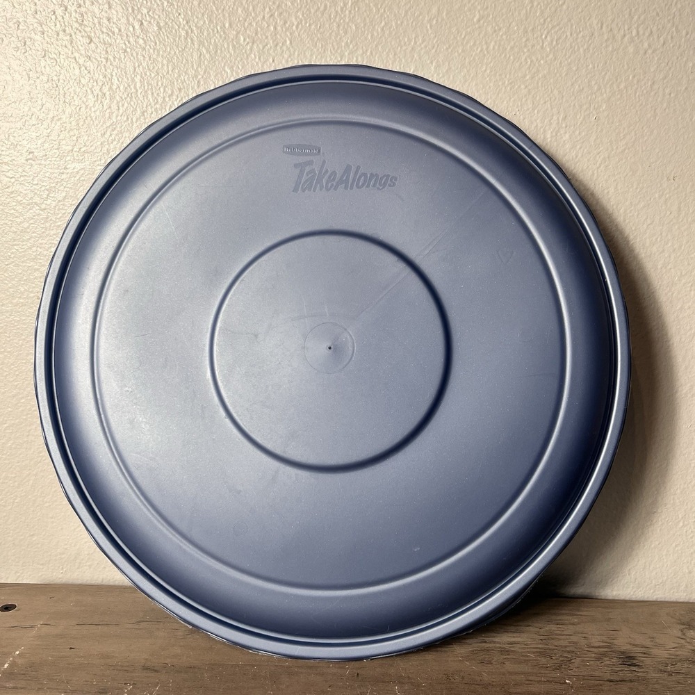 Vtg Rubbermaid TakeAlongs Country Blue Divided Serving Tray w Lid Discontinued‎